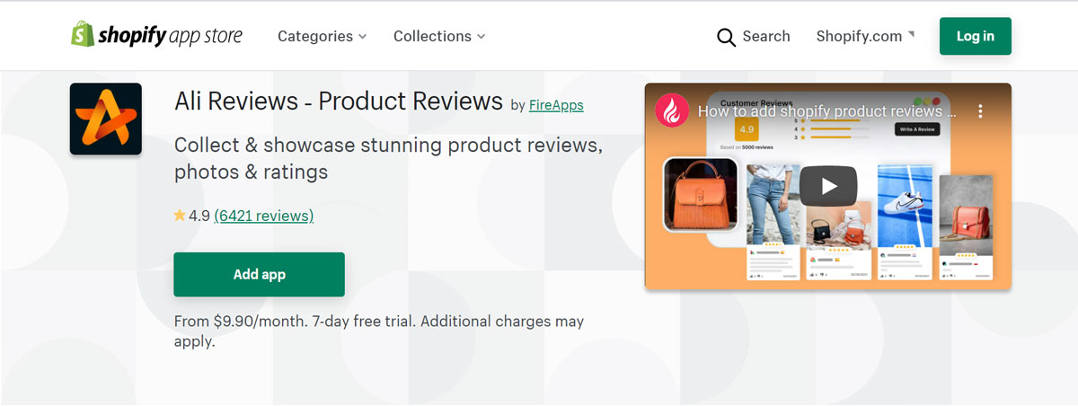Shopify app - Ali reviews