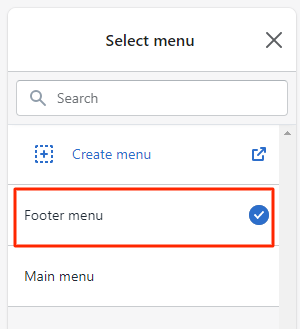 edit footer footer menu 1