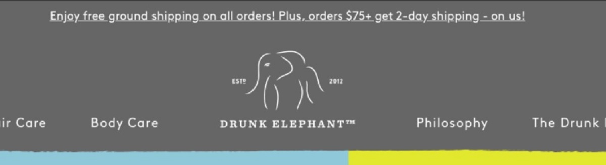 drunk elephant includes personalized message bar on their shopify cart page