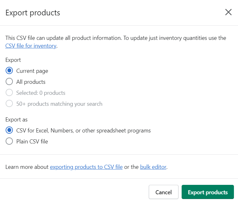 bulk edit shopify product description step 1